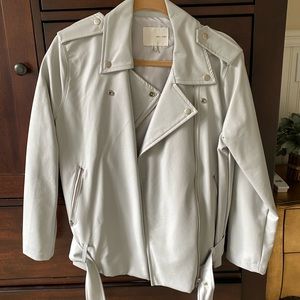 Oak + fort oversized faux leather jacket